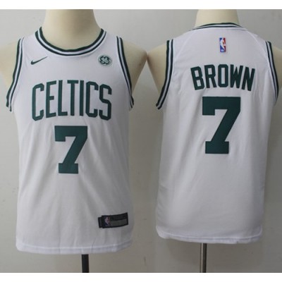 Nike Boston Celtics #7 Jaylen Brown White Youth NBA Swingman Association Edition Jersey